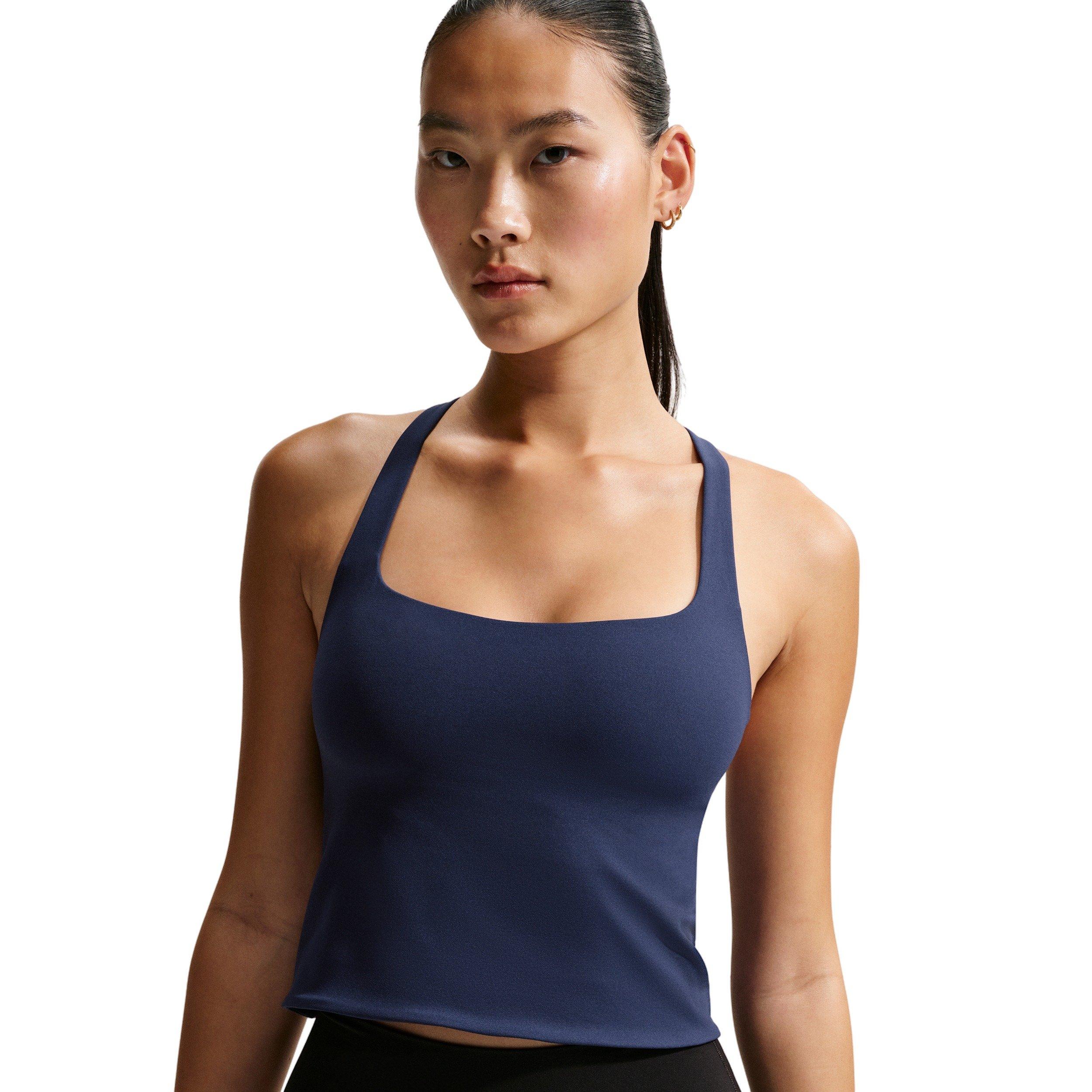 Nike Women's Zenvy Light-Support Sports Bra Tank - NAVY/WHITE